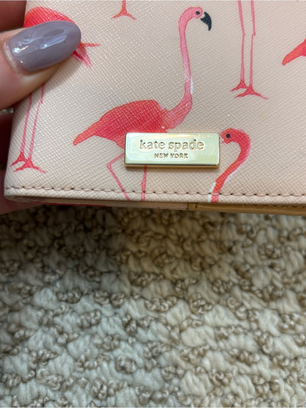 Kate Spade Brand Pink Flamingo Passport Cover - Picture 3 of 8